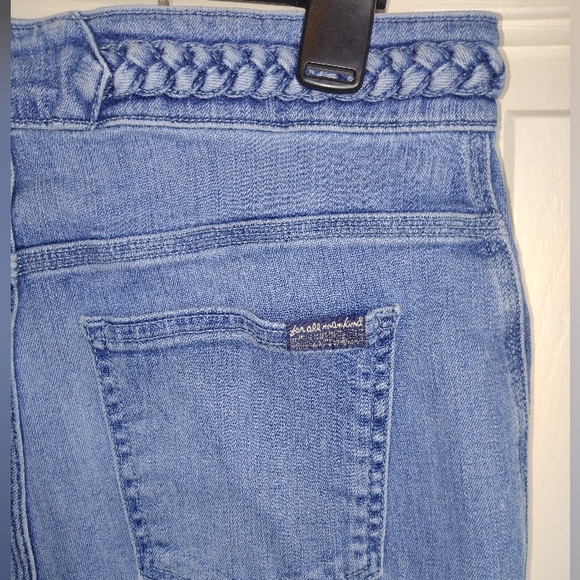 7 For All Mankind Denim - Braid Belt 7 For All Mankind Women's Jeans 29x29 Elastic Stretch Waist Mid-Rise